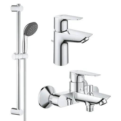 Набор смесителей 3 в 1 для ванной комнаты Grohe QuickFix StartEdge S-Size UA202501SQ Хром - фото 1