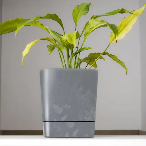 Вазон Lamela Clima с подставкой 30х30х33 см серый бетон (9701438) - фото 2