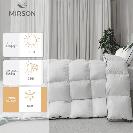 Ковдра MirSon Imperial Style пухова зимова 110х140 см біла із зеленим кантом - фото 2