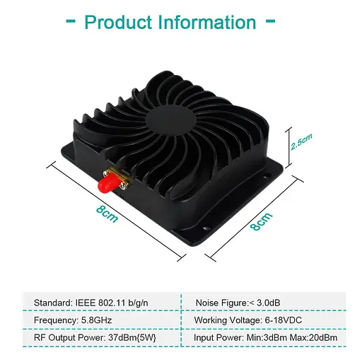 Підсилювач Wi-Fi 5.8 Ghz сигналу EDUP EP-AB013 повний комплект бустер розширювач вайфай (18634) - фото 2