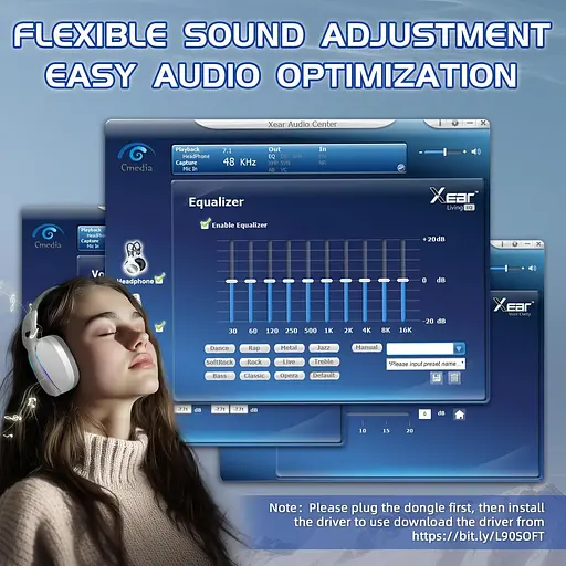 ATTACK SHARK L90 Легкая беспроводная игровая гарнитура BT/2.4G/ 40 мм динамики, Черные - фото 8