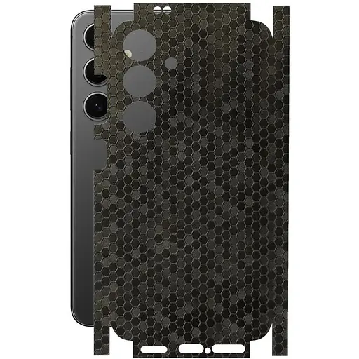 Защитная пленка StatusSKIN для Samsung Galaxy S24 SM-S921 Корпус Винил Соты черные - фото 1