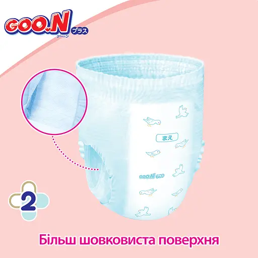 Упаковка трусиків-підгузків Goo.N Plus ХXL (13-25 кг) для дітей унісекс 56 шт. (28 шт. х 2 шт.) - фото 5