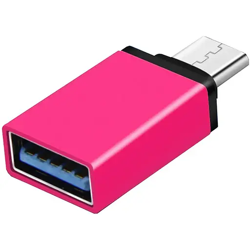 Переходник USB3.1 Type-C-USB 3.0 AF (OTG) Pink
