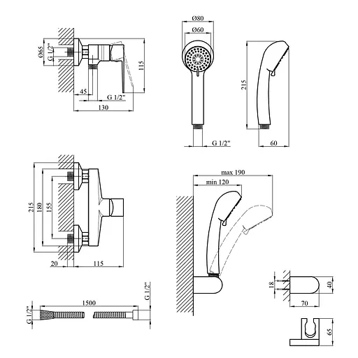 Смеситель для душа Kroner KRM Eifel - C050 (CV023610) - фото 6