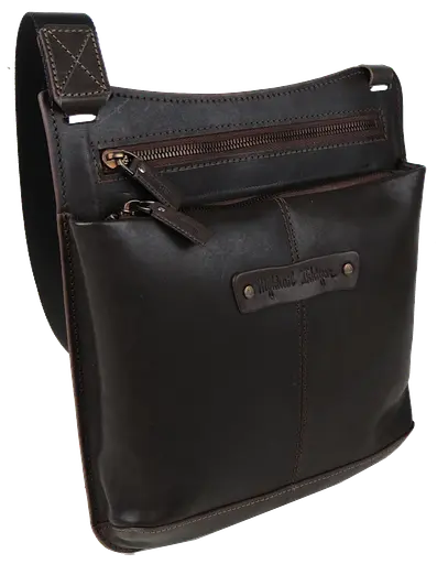 Мужская кожаная сумка через плечо коричневая Mykhail Ikhtyar sum0028781 - фото 3
