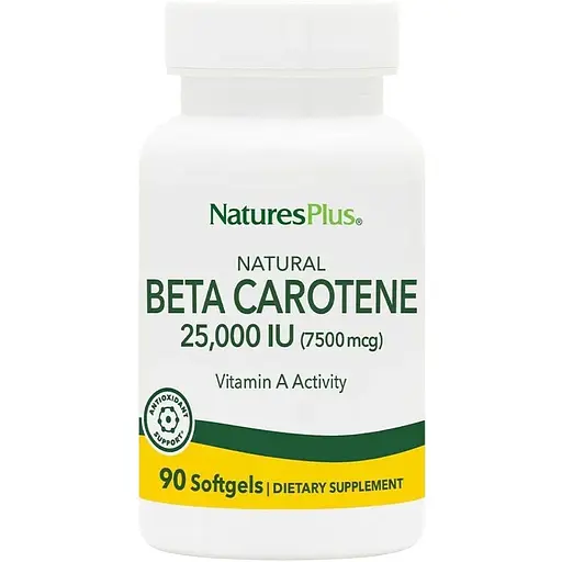 Вітаміни та мінерали Natures Plus Beta Carotene 25000 IU, 90 капсул