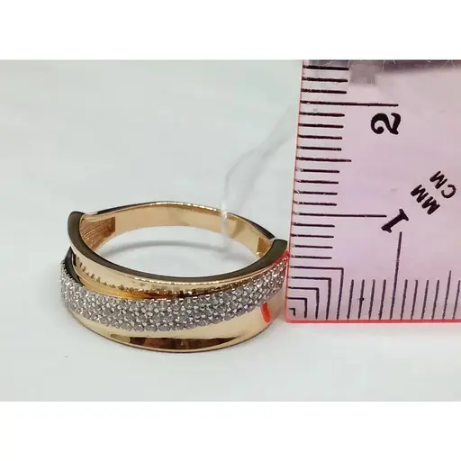 Золоте кільце Столична Ювелірна Фабрика з фіанітами. 141300 17,5 - фото 5