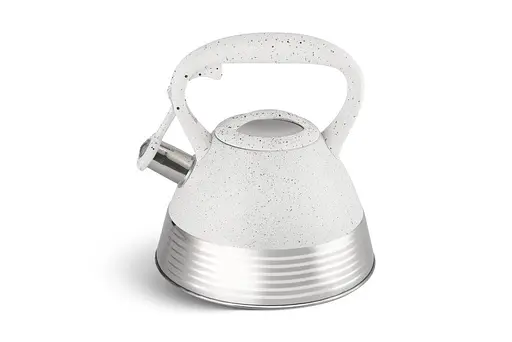 Якісний металевий чайник із свистком Edenberg EB-8827 із нержавіючої сталі для газової плити білий - фото 1