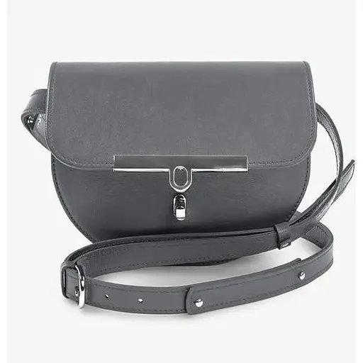 Жіноча шкіряна сумка поясна-кроссбоді Bridget сірий - фото 1