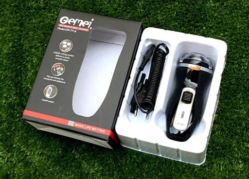 Електрична чоловіча електробритва для бороди Gemei 7716 роторна акумуляторна електро бритва для чоловіків - фото 5