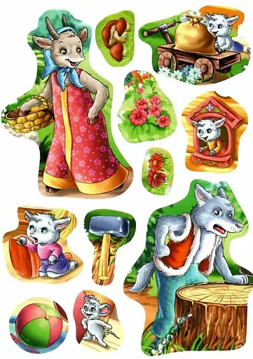 Книга Волк и семь козлят. Сказки с наклейками. 24 наклейки (Пегас) - фото 3