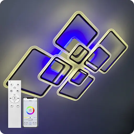 Люстра светодиодная 517 Light 3color с пультом 224Вт Черный (01555) - фото 7