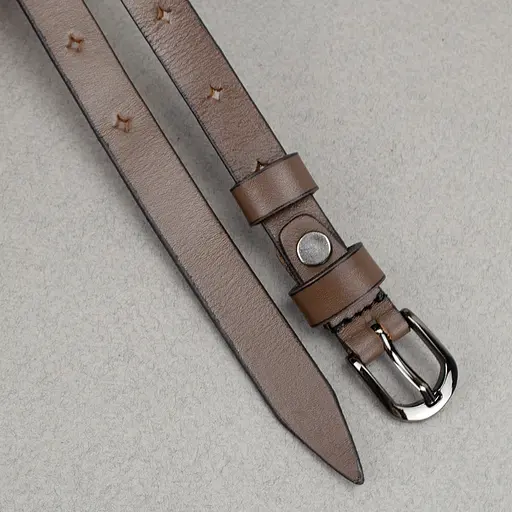 Ремень женский кожаный узкий с дырочками SF-1545 светло-коричневый (115 см) - фото 4