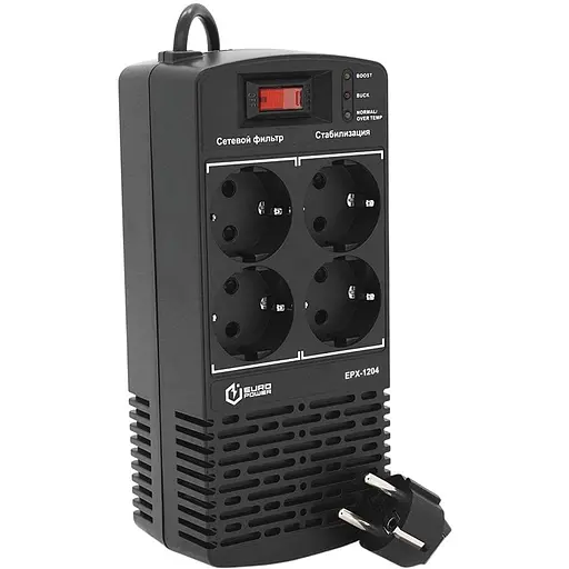 Стабилизатор напряжения релейный Europower EPX-1204 1200ВА 600Вт input184~276V output220V±10% 4 SHUKO Q