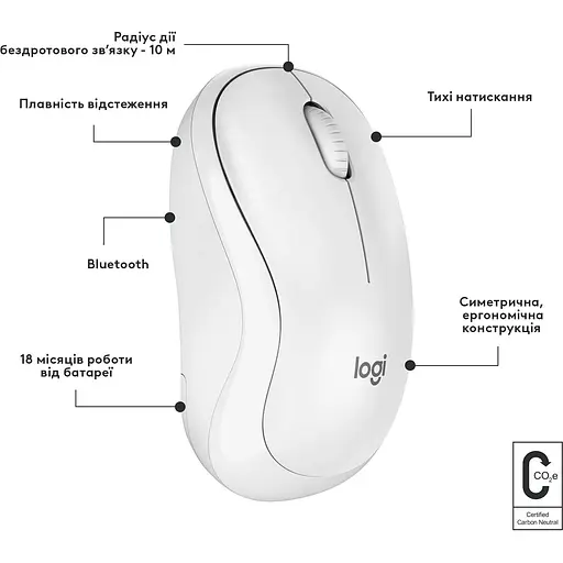 Мышь Logitech M240 Silent Bluetooth Off White (6878947) - фото 4