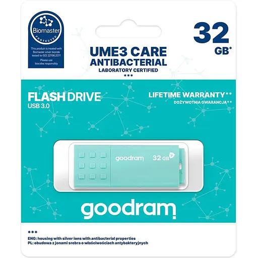 Флеш-накопичувач GoodRam USB3.0 32GB UME3 Care Green (UME3-0320CRR11) - фото 3