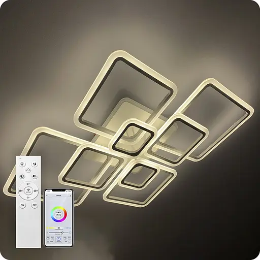 Люстра світлодіодна 517 Light 3color з пультом 224Вт Білий (01312) - фото 1