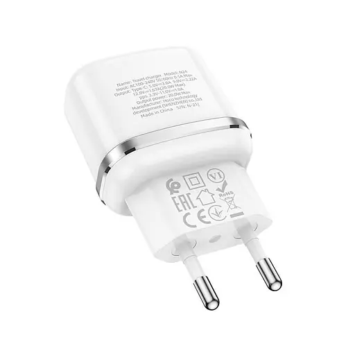 Адаптер Мережевий HOCO Victorious single port charger N24 Type-C порт 20W чорний - фото 5