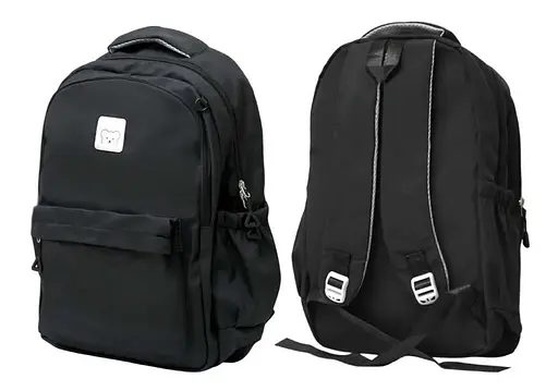 Рюкзак підлітковий, 44x31x14 см, 3 відділення, із пеналом, чорний