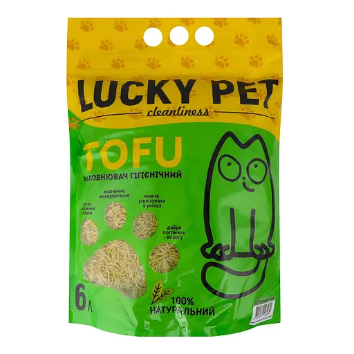 Уценка. Наполнитель для кошачьего туалета Lucky Pet тофу с ароматом зеленого чая 6 л