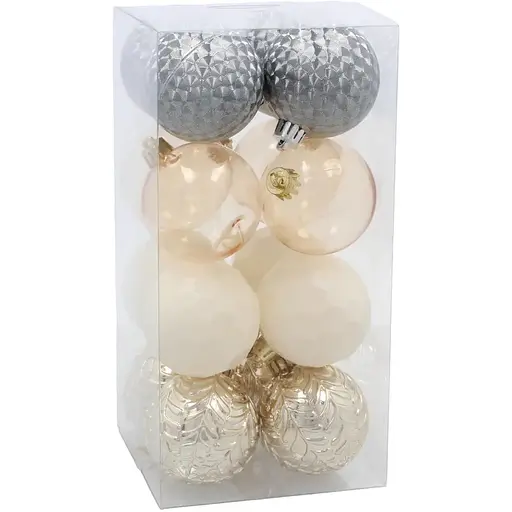 Комплект елочных шариков Chomik пластиковые 6 см микс цветов 16 шт. (GIF0004)