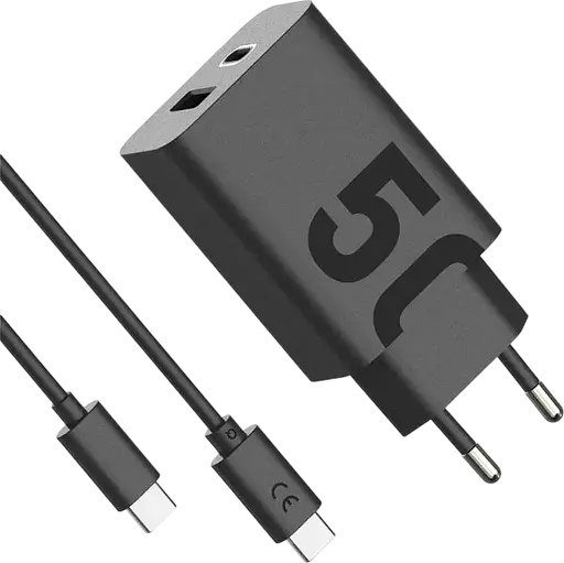 Зарядный блок адаптер 2 порта Motorola 50 W U+C + кабель USB-C (SJMC502) - фото 1
