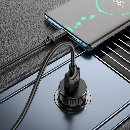 Адаптер автомобильный HOCO Level single port car charger Z49A 18W QC3.0 черный - фото 5