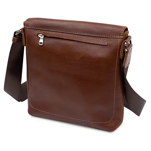 Кожаная мужская сумка через плечо GRANDE PELLE 24х24х5 см sum0015581 - фото 2