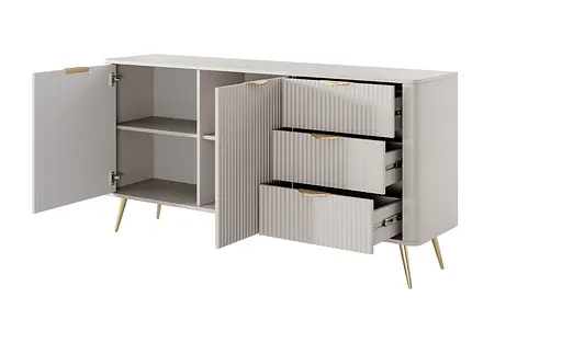 Комод Perfect Home Ланте / Lante 2-дверний з 3 шухлядами і золотими ніжками 2D3S/163 Беж (PFH-091180) - фото 2