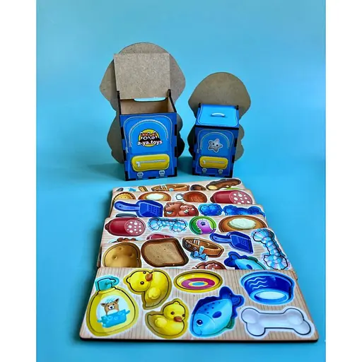 Настільна розвиваюча гра "Нагодуй песиків" Ubumblebees (ПСФ113) PSF113 пазл-сортер - фото 3