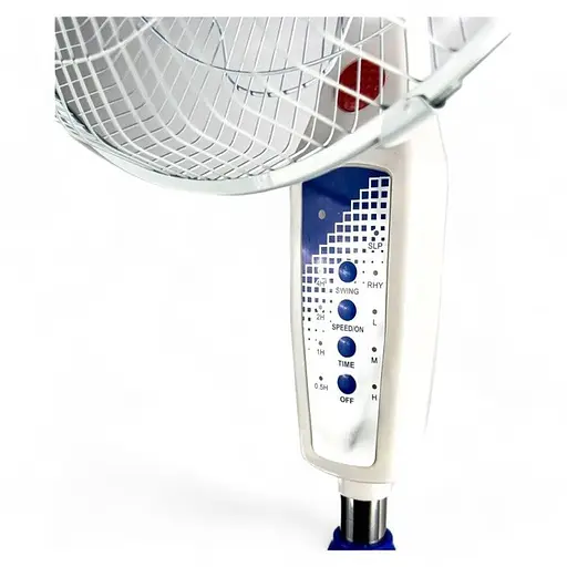 Підлоговий вентилятор Wimpex WX-1603R з пультом 100Вт 40см з регулюванням висоти Білий/Синій - фото 4