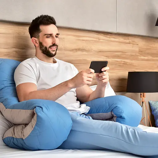 Наволочка на П-подушку İdeia зі стібкою для вагітних та відпочинку 140х75х20 см (8000030029_ джинс/св.сіра) - фото 5