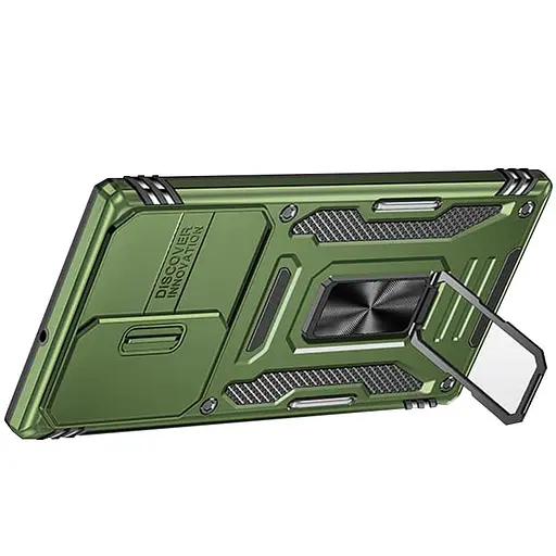 Ударостійкий чохол Camshield Army Ring для Samsung Galaxy S25 Ultra Оливковий / Army Green - фото 3