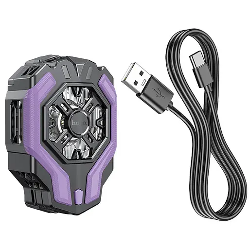 Охолоджуючий кулер для мобільного телефону Hoco GM26 Ambitious Black purple - фото 7