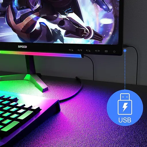 Розумні світлодіодні LED панелі під монітор Light Bar, RGB Screenbar Light - фото 6