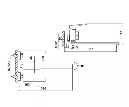 Смеситель для ванны FAOP А2209-6 - фото 2