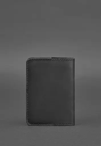 Кожаная обложка для паспорта и военного билета 1.3 черная Crazy Horse - фото 5