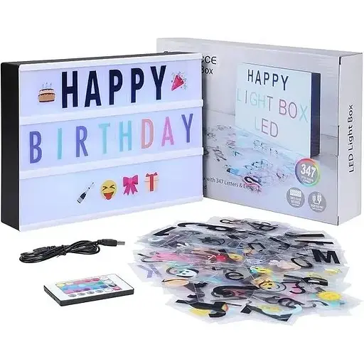 Декоративная доска с буквами Shyosucce LED Light Box A4 16 цветовых режимов 85 эмодзи - фото 5