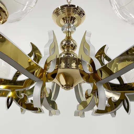 Люстра со светодиодным золотым корпусом и 5 двойных плафонов Line.F 81181/5 GD - фото 6