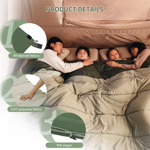 Спальний мішок двомісний Naturehike CNK2300019 Зелений - фото 6