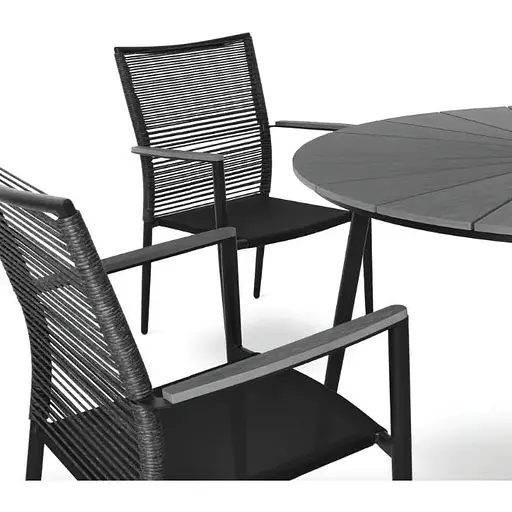 Комплект садовой мебели Di Volio Arona 6+1 черный/серый - фото 7
