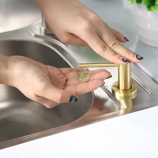 Дозатор для кухонної мийки золотий врізний Nett DFG-300 - фото 3