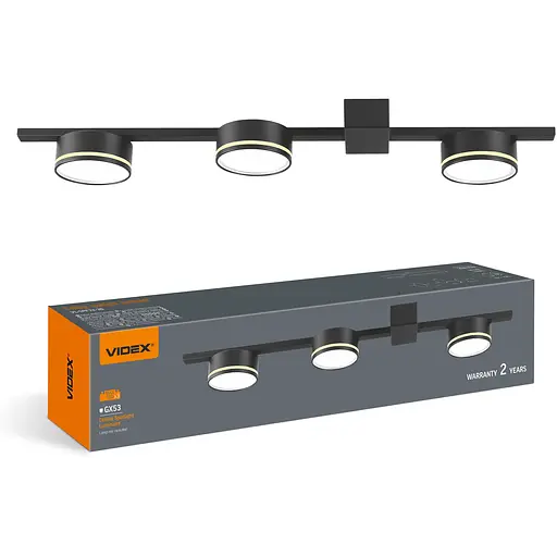 Світильник Videx під лампу 3xGX53 накладний чорний (VL-SPF32-3B) - фото 2