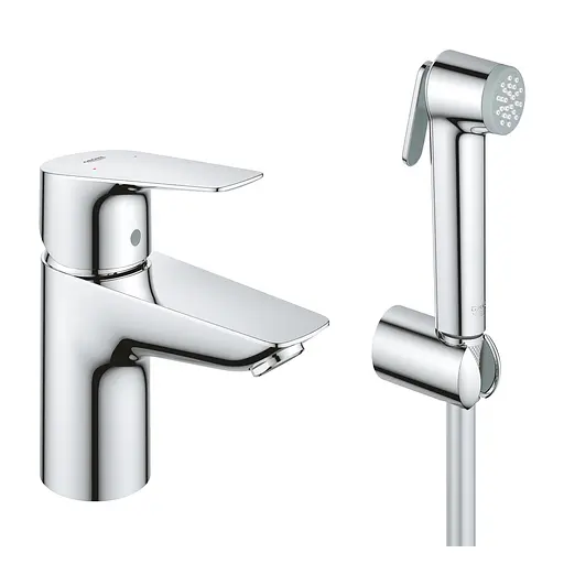 Смеситель для умывальника S-Size с гигиеническим душем Grohe BauEdge New 23757001, Хром - фото 1