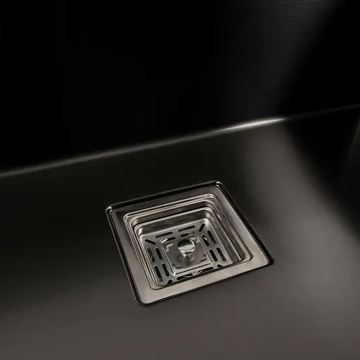 Кухонная мойка Platinum Handmade HSB PVD 70x50 черная (квадратный сифон 3,0/1,0), Черный - фото 5