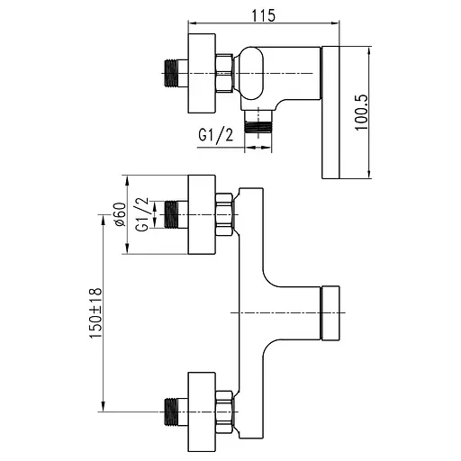Змішувач для душу TOPAZ MODERNO TMD-33701-H78A хромований з лійкою та шлангом для ванної кімнати - фото 3