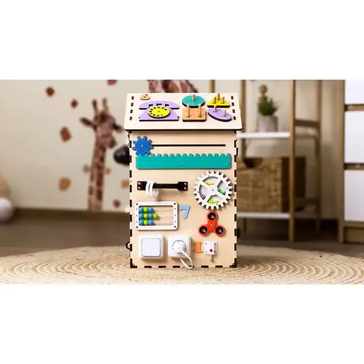 Развивающая игрушка Бизикуб "Дом" Temple Group TG200333 натуральный, 55х30х30 см - фото 6