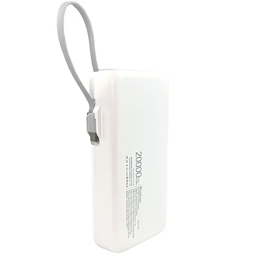 Повербанк Yoobao на 20000 мАг з кабелем та швидкою зарядкою 22,5W Q22 PD+QC Білий - фото 2