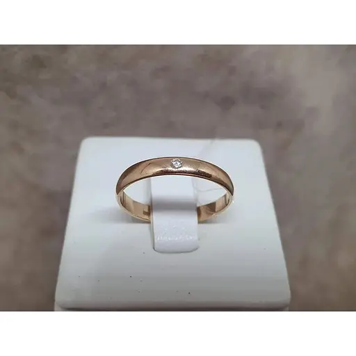 Обручальное золотое кольцо Qvaliz с бриллиантом. Б/А 1.67, 0.02, 18,5 - фото 3